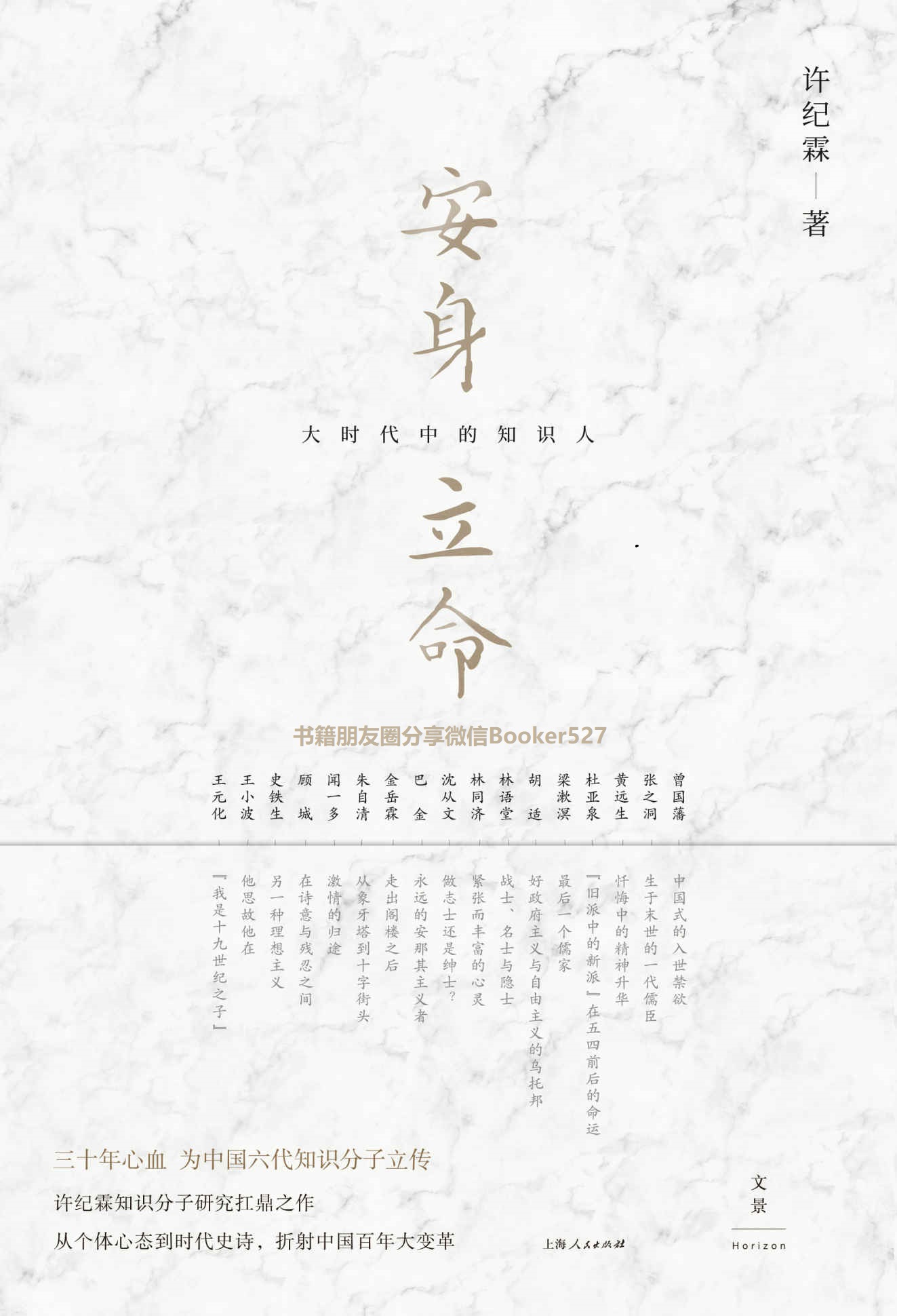 Cover of 安身立命：大时代中的知识人